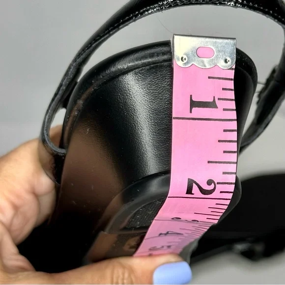 NW/OT SAS Tripad Comfort Strippy Black Patent Sandal Size 9.5 Slim - Picture 15 of 16